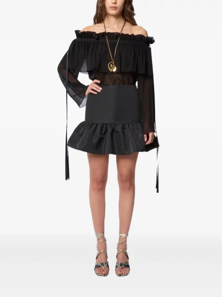 Cu peplum fusta mini Nina Ricci negru