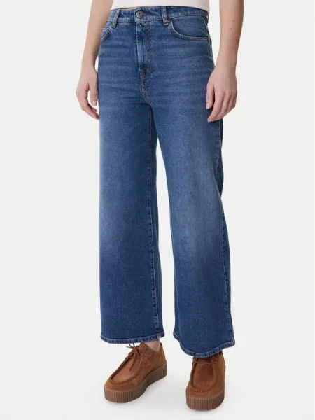 Weekend Max Mara Τζιν Pulvino Σκούρο Wide Leg μπλε