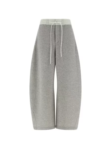 Pantaloni Sacai alergare cu picior lat gri