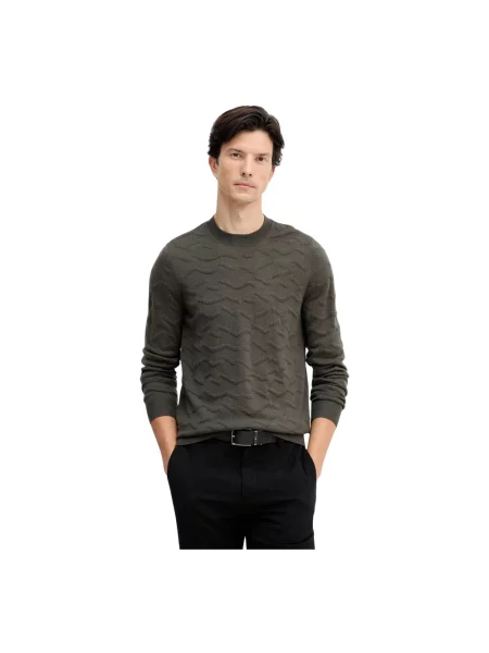 Armani Exchange sweter z dodatkiem wełny zielony