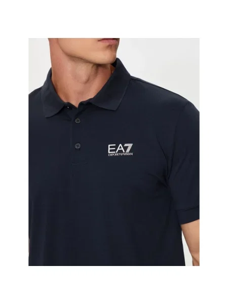 Emporio Armani polo granatowy z nadrukiem niebieska