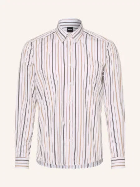 Boss Koszula Liam O Kroju Regular Fit beige biała