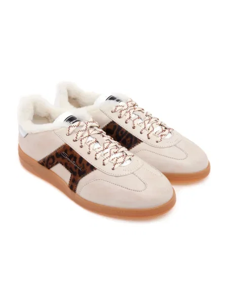 Sneakersy Santoni wełniane beżowe