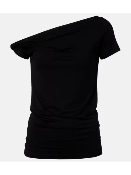 Tricou 7 For All Mankind cu un umăr gol negru