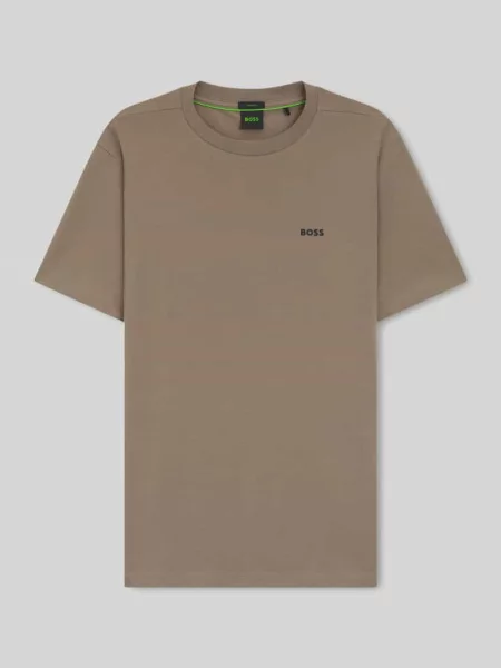 Regular Fit T-shirt z mieszanki bawełny model TEE' Boss beżowa