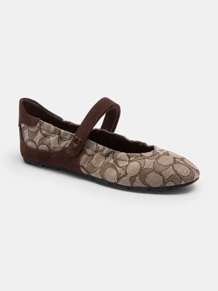 Coach balerina cipő Mary Jane Sneaker With Signature Jacquard barna