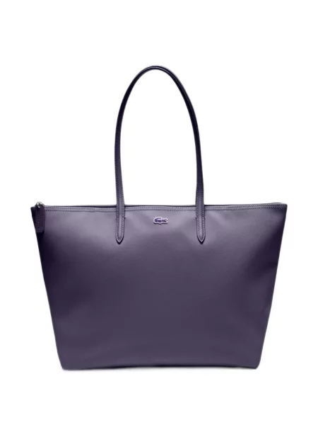 Geantă shopper Lacoste cu autograf violet