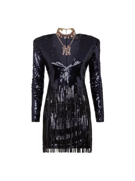 Krótka sukienka mini Philipp Plein garniturowa niebieska