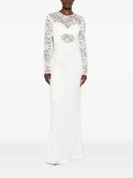 Rochie Silk Love & Lace cu funde de mătase alb