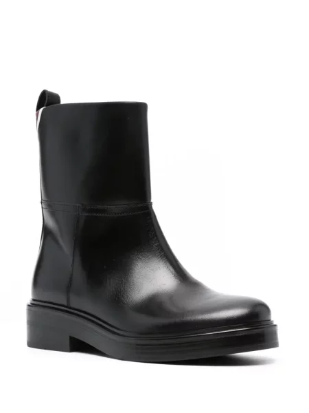 Cizme scurte Tommy Hilfiger din piele negru