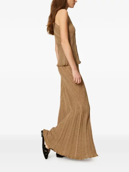 Fusta maxi Twinset tricotate maro
