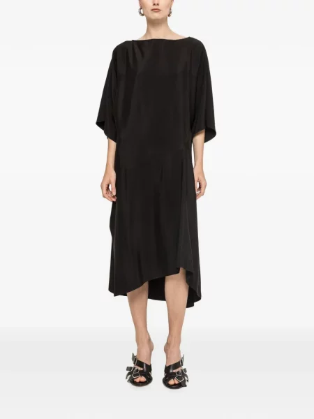 Rochie midi Nissa de mătase negru