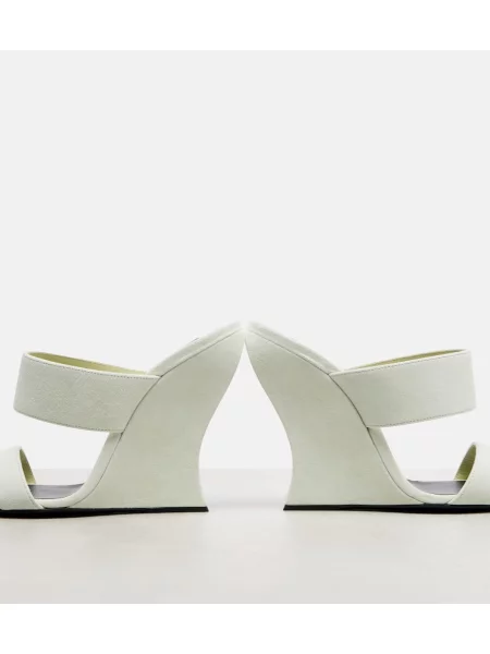 Szarvasbőr éksarkú mules Alaïa fehér