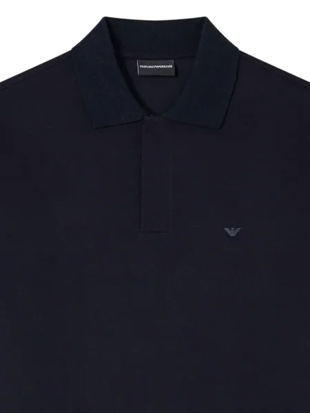 Поло тениска Emporio Armani с апликация синьо