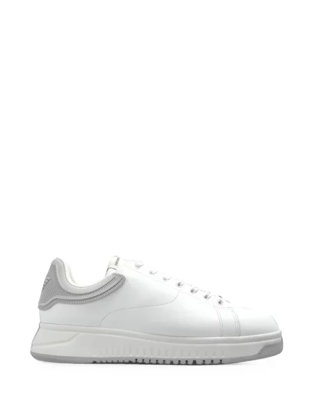 Sneakerși Emporio Armani din piele cu autograf alb