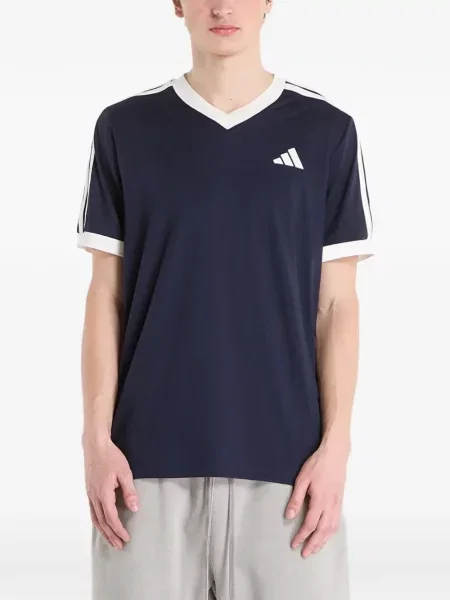 Бягане тениска Adidas с връзки с дантела черно