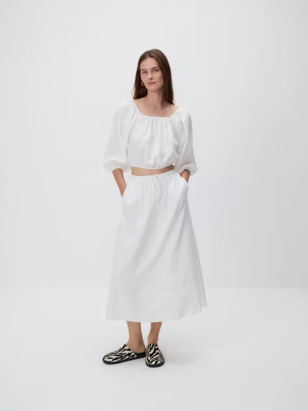 Reserved Лляна блуза білий