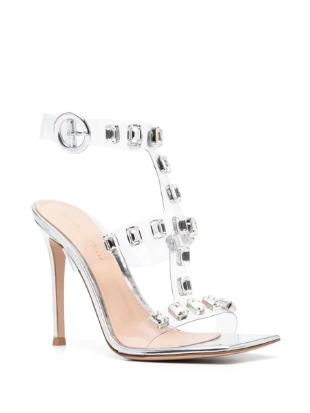 Sandale Gianvito Rossi de cristal alb