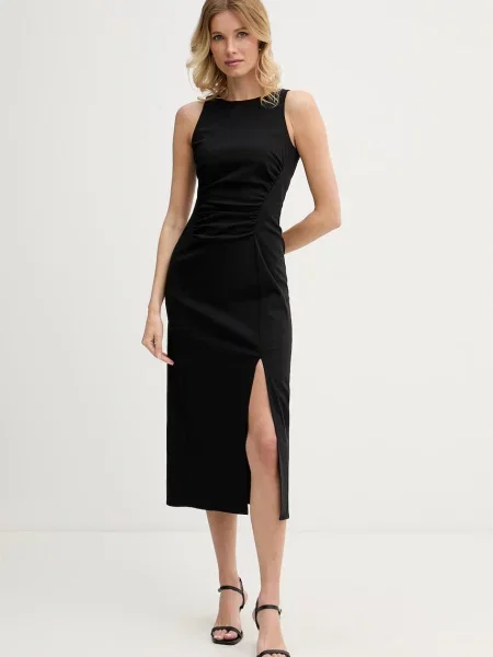 Sisley rochie drapată cu negru