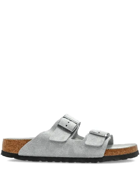 Sandale Birkenstock din piele de căprioară gri