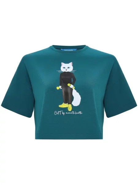 Cat e Lolette Tričko Sport Cat' modrá