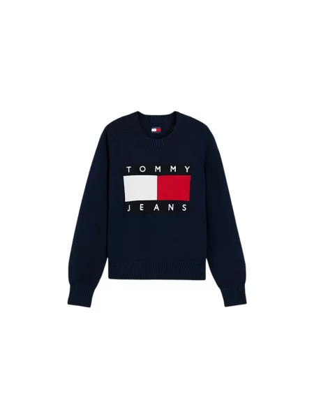 Tommy Jeans sweter z wełną niebieski