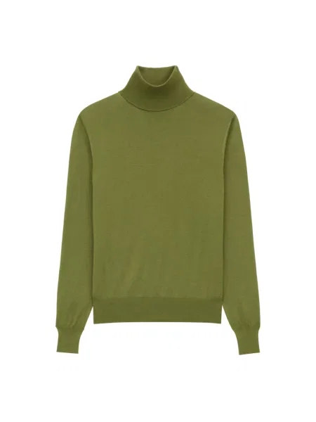 Sweter z golfem Saint Laurent do golfa zielony