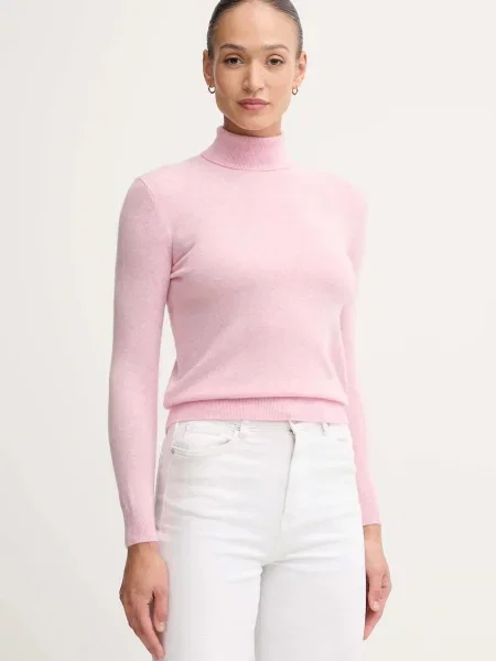 Вълнен пуловер United Colors of Benetton с поло сиво