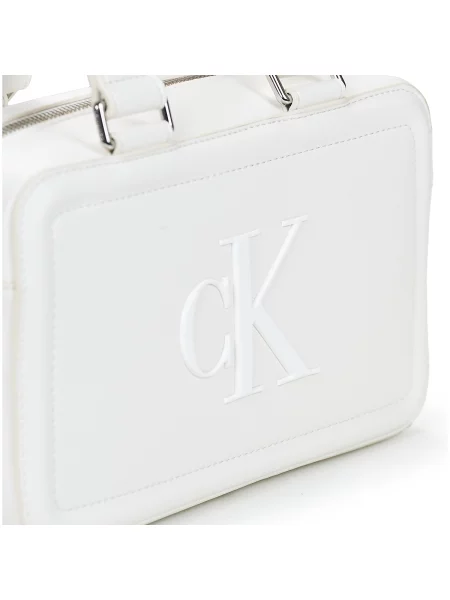 Taška Calvin Klein Jeans BOLD CK BAULETTO CROSSBODY bílé
