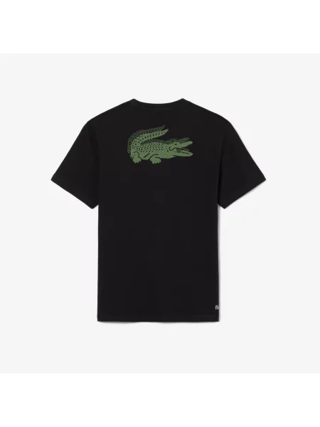 Lacoste Sportowy T-Shirt Z Grafiką Krokodyla Ultra Dry czarny