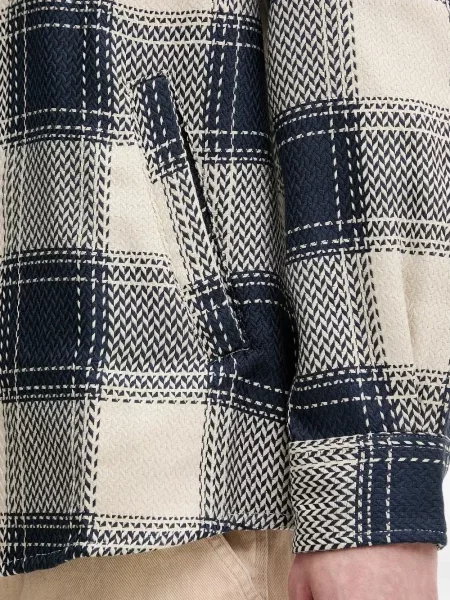 Карирана риза Desigual синьо