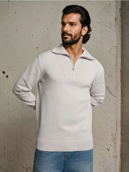 Sinsay svetr s vysokým límcem béžová