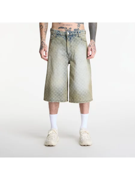 Pantaloni scurți MISBHV Monogram Ocean Washed Denim Shorts Pale Blue 31 albastru