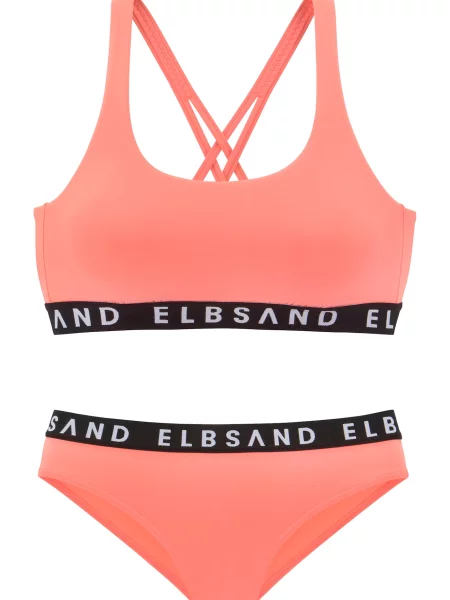 Elbsand Costum de baie două piese corai / negru alb