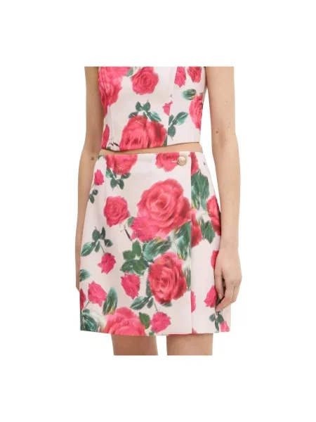 Guess spódnica RAISSA mini prosta różowy