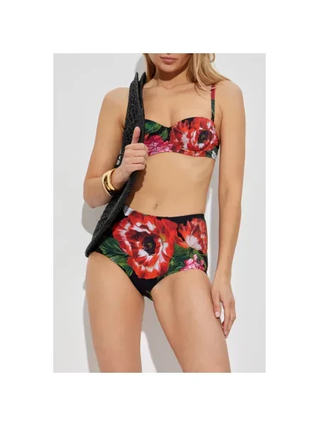 Lniany strój kąpielowy Dolce And Gabbana czerwony