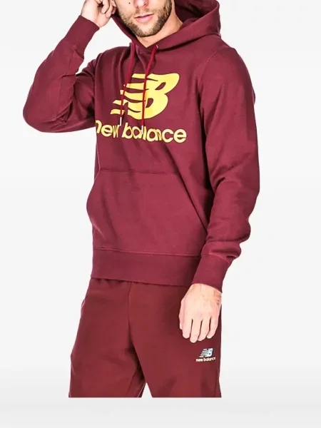 Суичър с качулка New Balance сиво