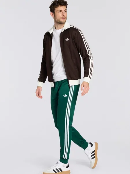 ADIDAS ORIGINALS Pantaloni SUPERSTAR verde închis alb