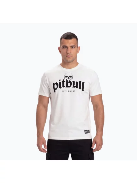Tricou pentru bărbați Pitbull Tres Perros Viejos off white alb