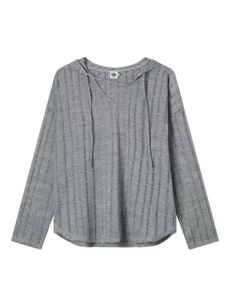 Dzianinowy top B+ab z kapturem szary