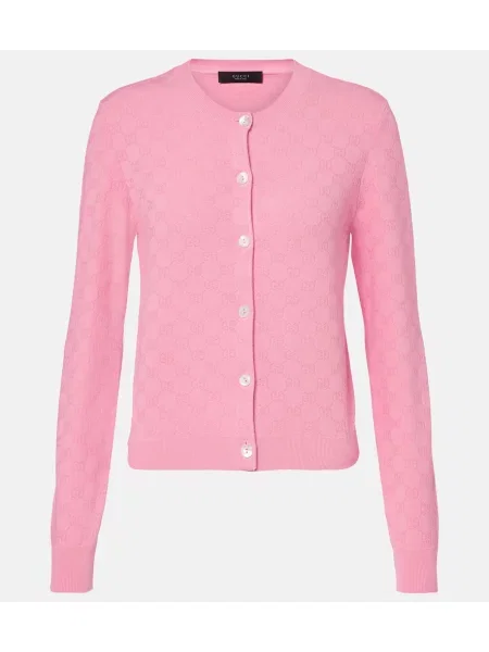Cardigan Gucci din jacard roz