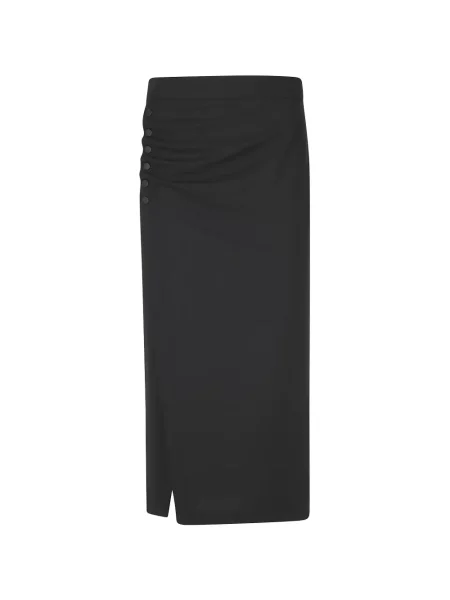 Fustă midi Emporio Armani cu volane negru