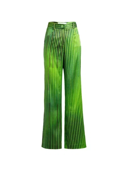 Pantaloni palazzo Silvia Tcherassi cu dungi verde