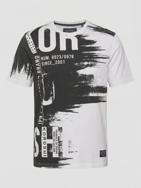 KOROSHI Tricou negru alb