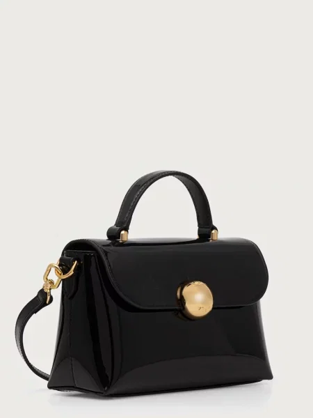 Furla listová kabelka dámska kožená Moonlight Mini Top Handle čierna
