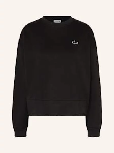 Lacoste Bluza Nierozpinana Oversize schwarz czarna