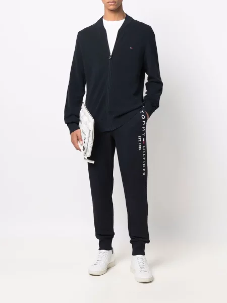 Siuvinėtos kelnės Tommy Hilfiger mėlyna