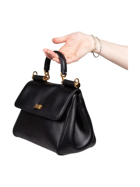 Torebka Dolce And Gabbana z klapami czarna