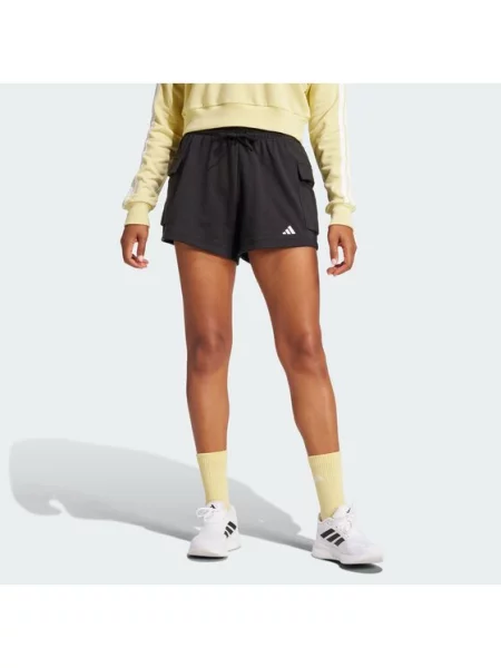 Frotir mali kratke hlače kargo Adidas s autogramom crna
