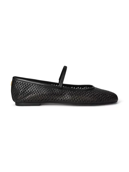 Kožené baleríny Lauren Ralph Lauren Jayna Mj čierna